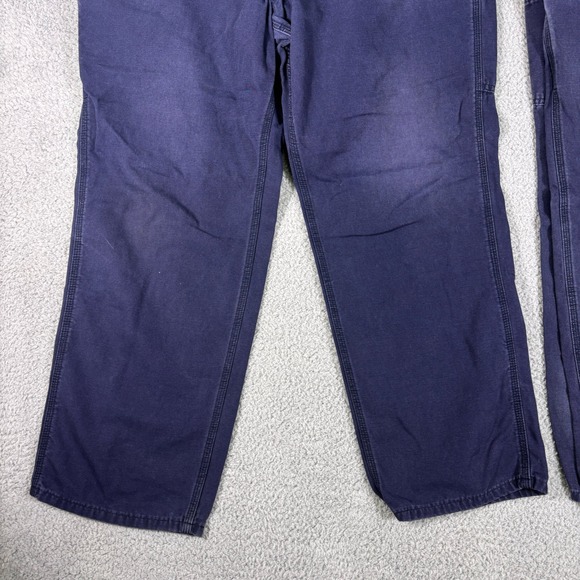 Lot of 2 Carhartt FR 38X30 Navy Blue Cotton Nylon Flame Resistant Work Pants - Picture 3 of 9